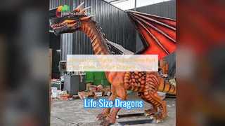 Lebensgroße Drachen-Requisiten, Themenpark-Dekorationen