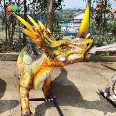Ein guter Preis. Dinosaurier-Statuen Styracosaurus-Modell des Fiberglas-110VAC Animatronic lebensgroßes Online