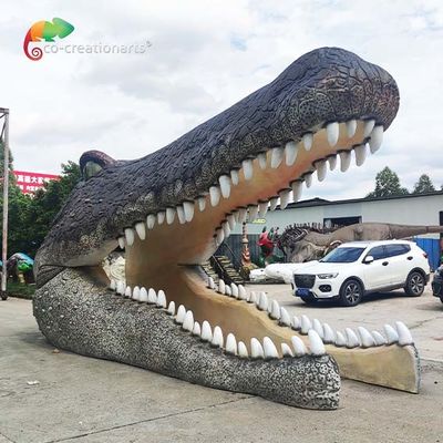 Ein guter Preis. Wasserdichtes Fiberglas-lebensgroßes Tier-Fiberglas-Krokodil-Haupttür-Dekoration Online