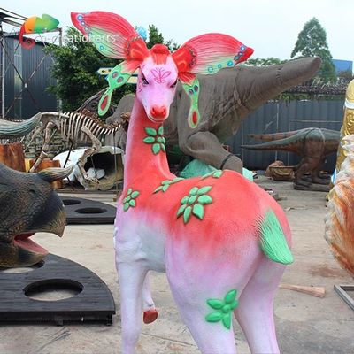 Beleuchten von kundengerechten Fiberglas-Rotwild für Freizeitpark