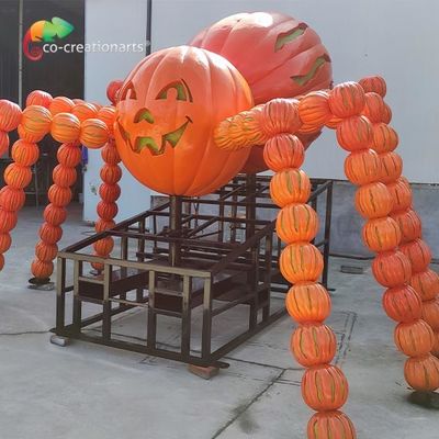 Kundengerechtes Fiberglas-Animatronic Halloween-Kürbis-Spinne für Halloween-Festival
