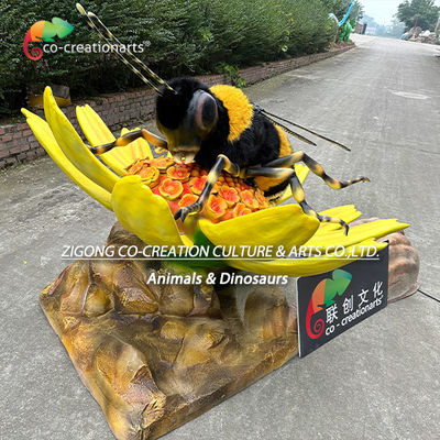Animatronische Insekten angepasste Animatronische Biene mit Blume für die Verzierung des Freizeitparks