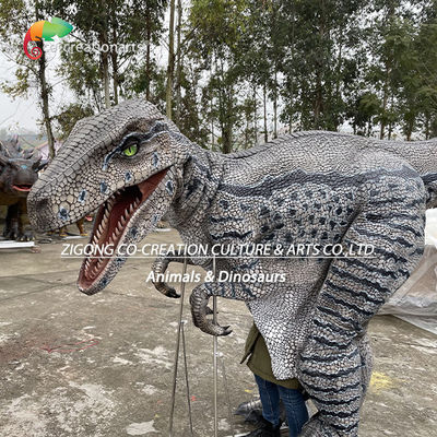 Tragbares Velociraptor-Animatronik-Dinosaurier-Kostüm: eine lebensechte Performance-Attraktion für interaktive Ausstellungen