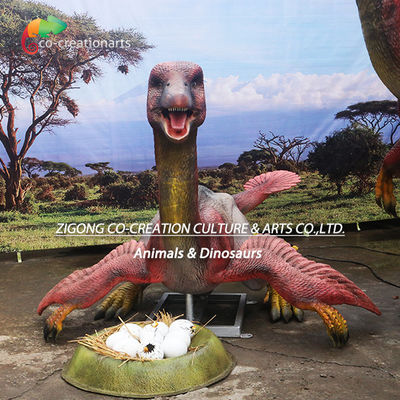 Realistischer animatronischer Caudipteryx-Dinosaurier: Federdetail mit dynamischer Bewegung & Jurassic-Ei-Ausstellung für Museen​